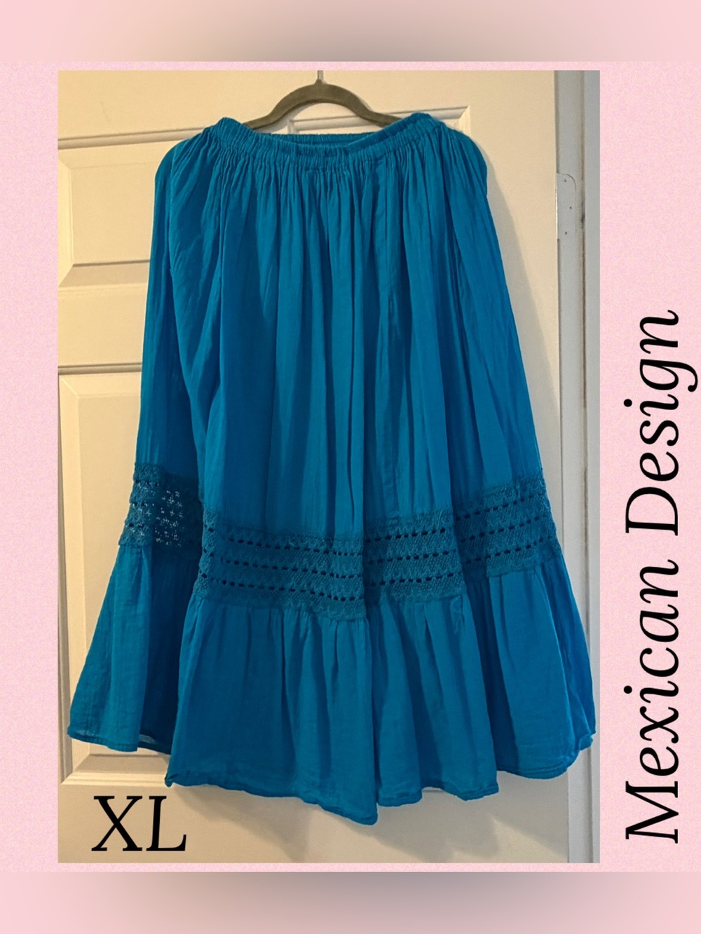 Blue Tiered Peasant Skirt - Women’s XL